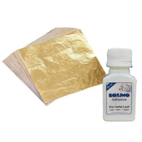  ورق طلا رویال مدلGld کد 1 بسته 10عددی به همراه چسب ورق طلا