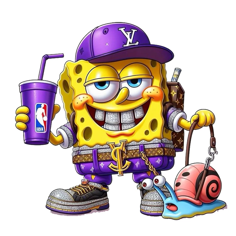 استیکر پارچه و لباس پاد آفرین مدل کارتونی باب اسفنجی کد S986