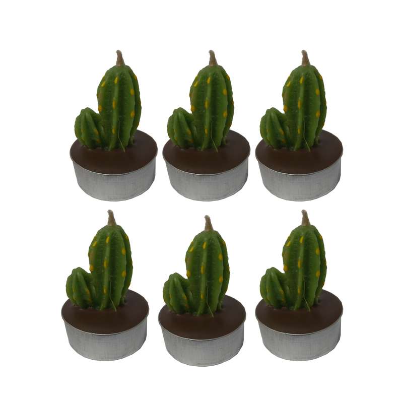 شمع وارمر مدل کاکتوس دوقلو مجموعه 6 عددی