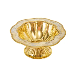 شکلات خوری برنزی مدل پایه دار با روکش صدف دریایی وارداتی کد 55686890