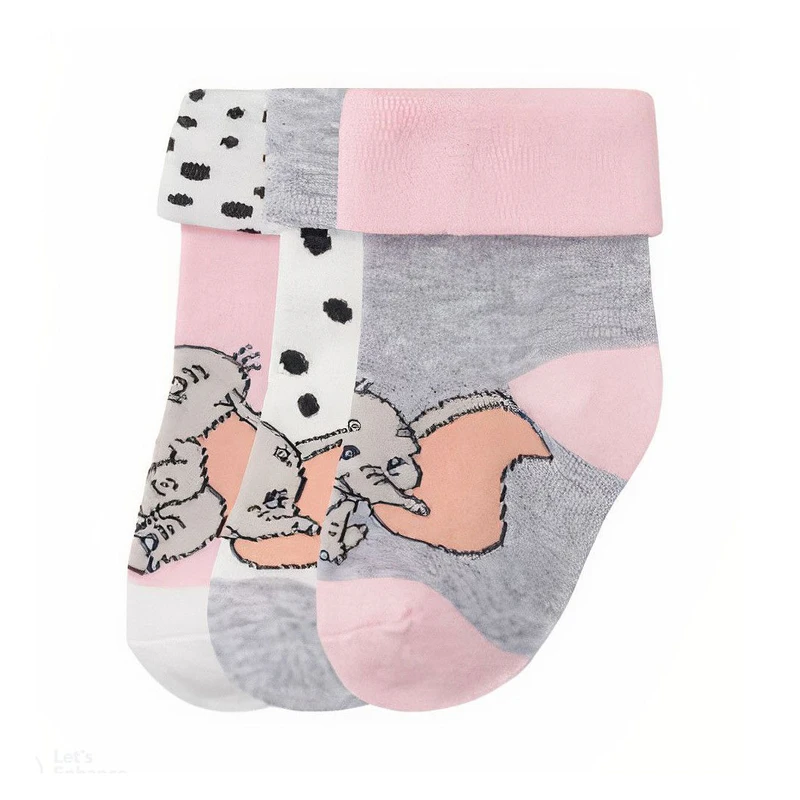 جوراب دخترانه دیزنی مدل فیل مجموعه 3 عددی