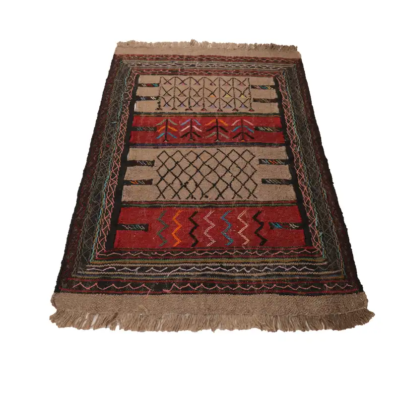 گلیم دستبافت مدل سفره کردی کد 4010987