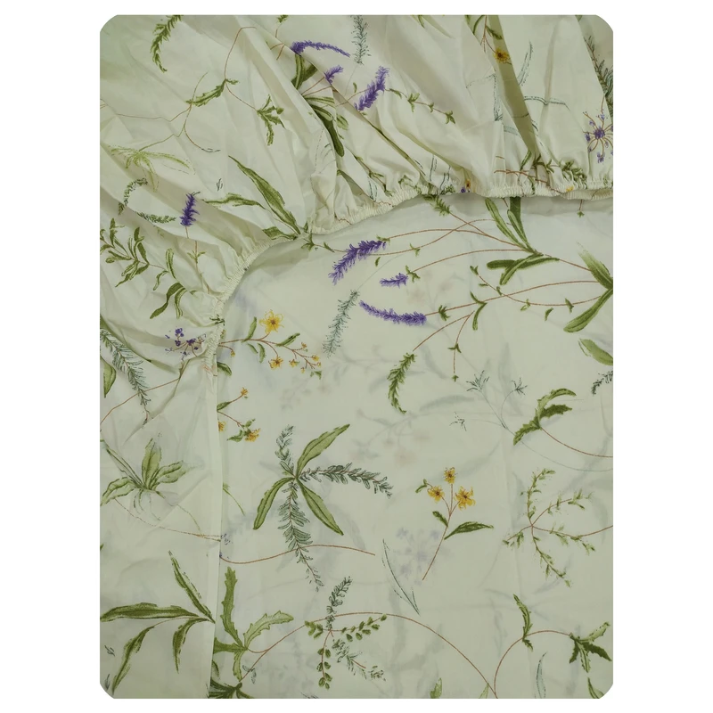 ملحفه کتان نخ پانیذ پود مدل آرزو کد P110-1 دو نفره سایز 200x160 سانتی‌متر