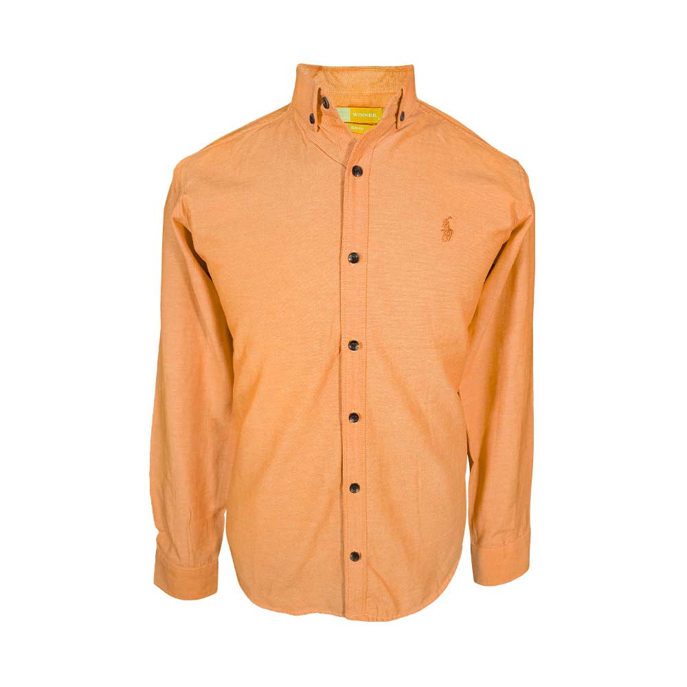 پیراهن آستین بلند مردانه مدل جودون کد 76-124148 رنگ نارنجی