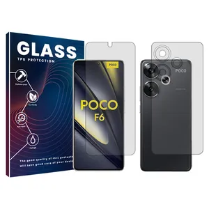 Glass Resistant model transparent screen protector suitable for Xiaomi Poco F6 mobile phone along with the phone back protector