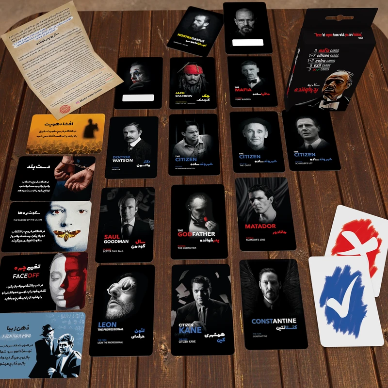 عکس شماره 16 : بازی فکری مدل کارت مافیا 2 سناریو زودیاک و پدرخوانده 2 مجموعه دو عددی