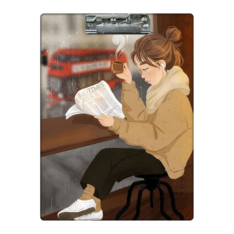 تخته شاسی طرح دختر در کافه کد  8871344 سایز A4