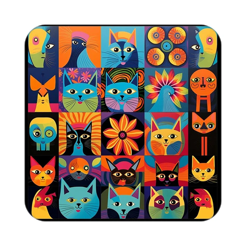 زیر لیوانی کاکتی طرح حیوانات رنگی مدل mp25557