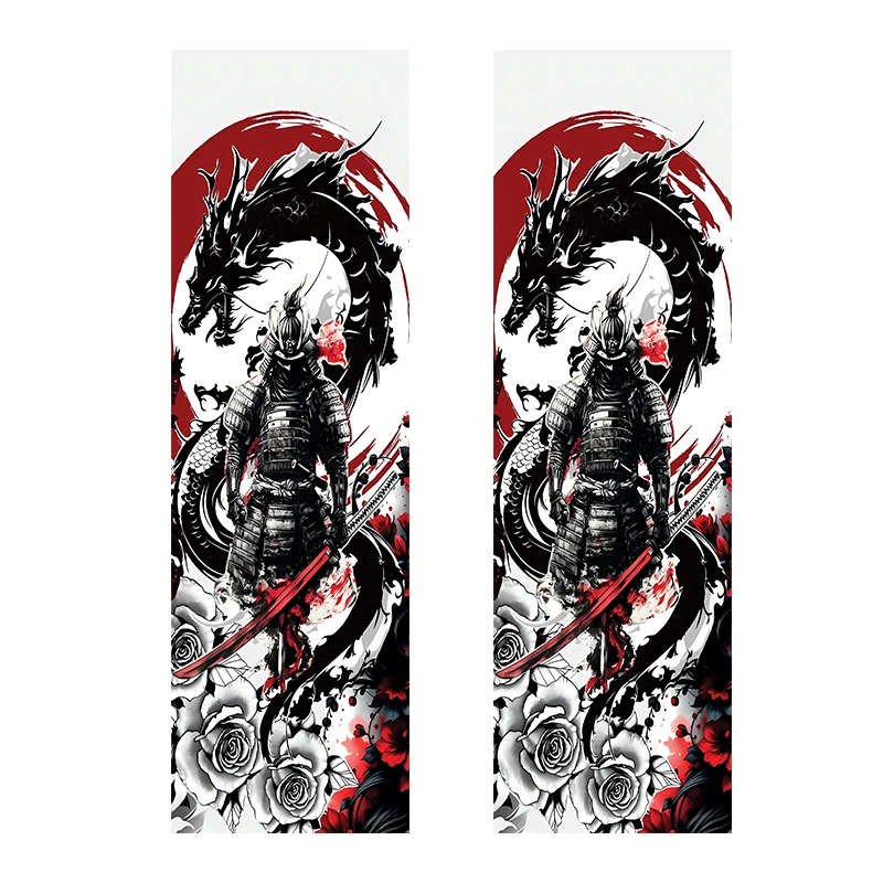 برچسب ستون خودرو توییجین و موییجین طرح سامورایی کد 05 بسته 2 عددی