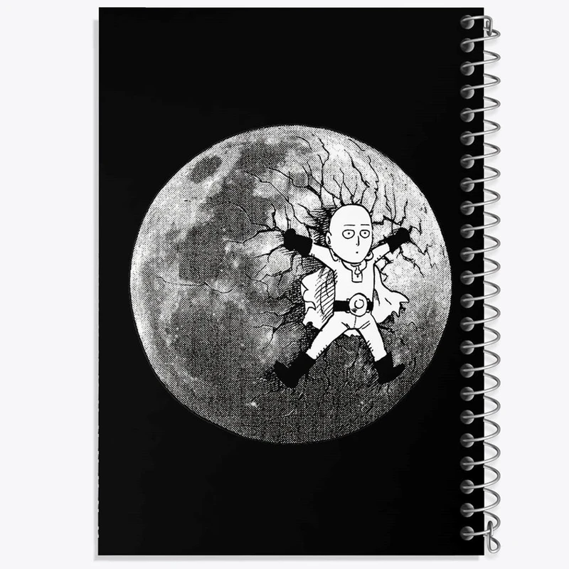 دفتر ژورنال نویسی 50 برگ خندالو مدل نقطه ای طرح سایتاما انیمه مرد تک مشتی One Punch Man کد 11382