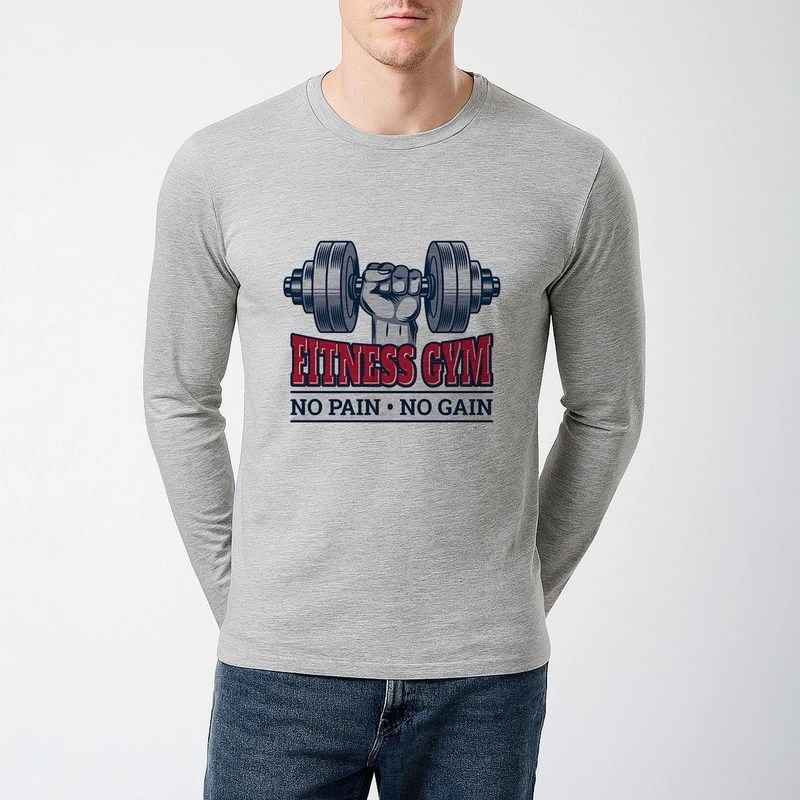 تیشرت آستین بلند مردانه طرح ورزشی کد S346