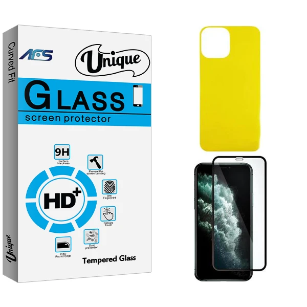 محافظ صفحه نمایش ای اف اس مدل Unique مناسب برای گوشی موبایل اپل iPhone 11 promax  به همراه محافظ پشت گوشی