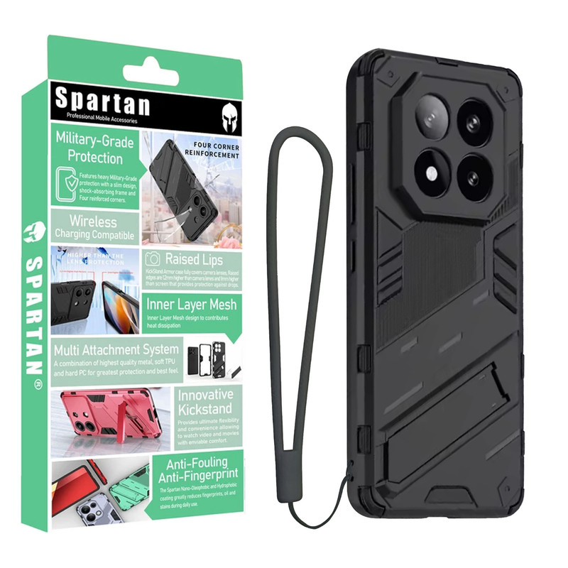 کاور اسپارتان مدل Bibercas Strap مناسب برای گوشی موبایل شیائومی Redmi Note 15 Pro Plus به همراه بندآویز