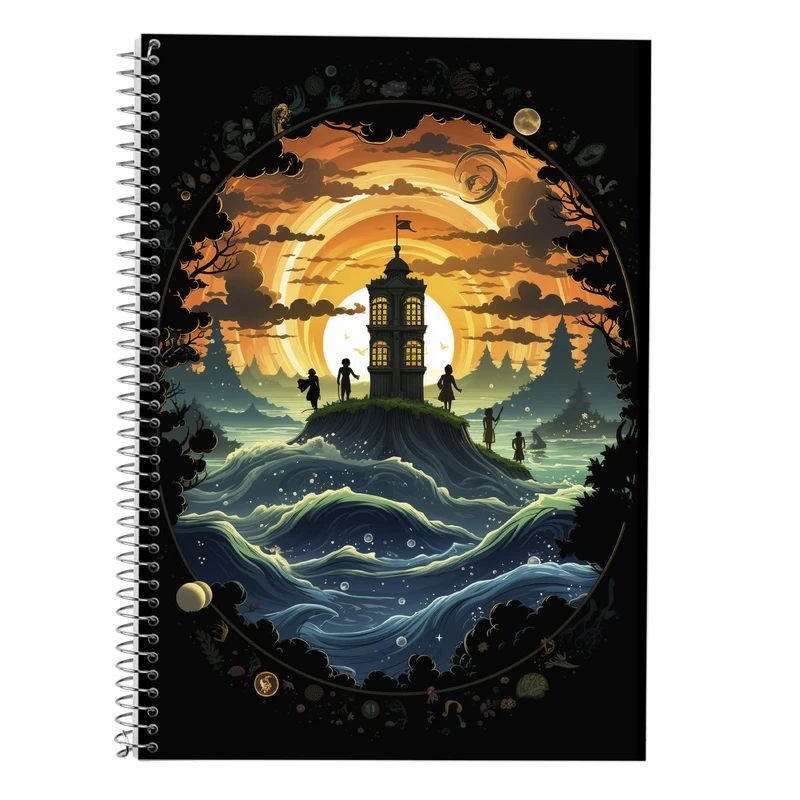 دفتر زبان 50 برگ مدوپد مدل سه خط طرح Ghibli کد DF2400