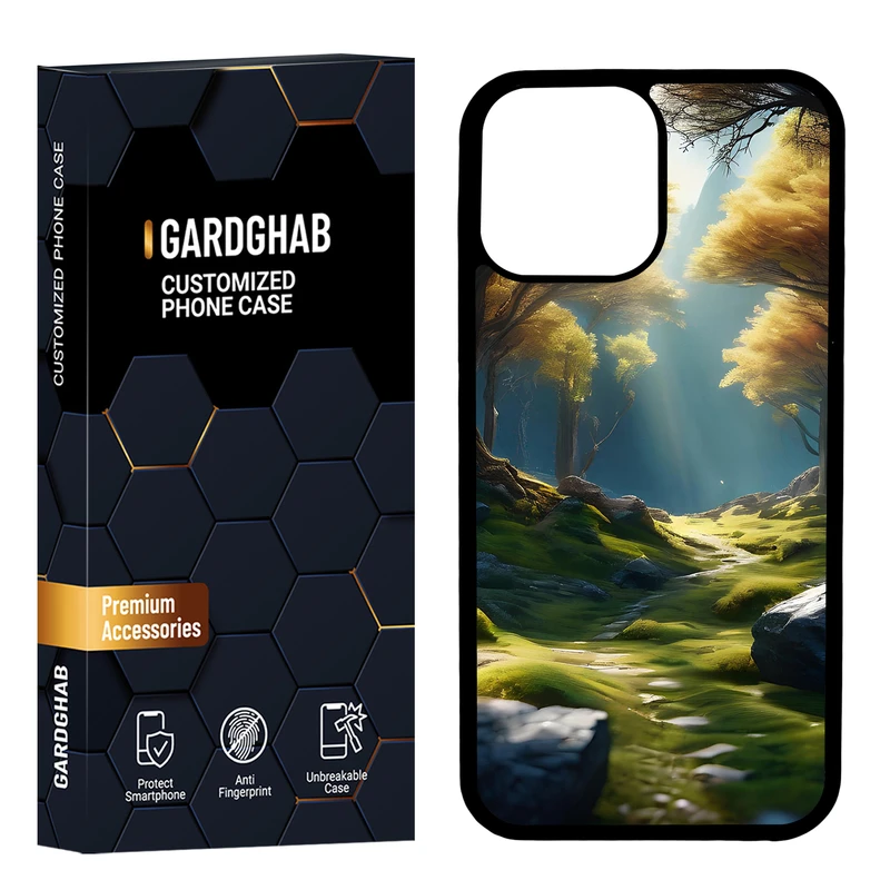 کاور گارد قاب مدل پشت گلس هنری مناسب برای گوشی موبایل اپل iPhone 13 Pro Max