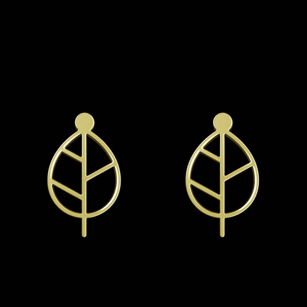 گوشواره طلا 18 عیار زنانه مدوپد مدل برگ کد GA1-15899 - - 1