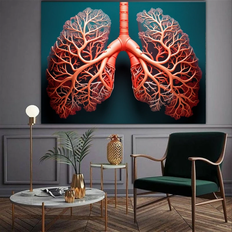  تابلو بوم طرح آناتومی دستگاه تنفسی کد BK1748
