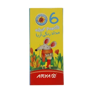 مداد رنگی 6 رنگ آریا مدل 3071