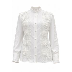 شومیز آستین بلند یقه ایستاده زنانه مدل لاله