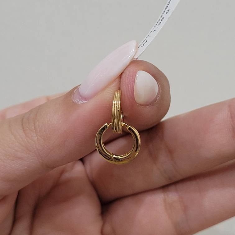 گوشواره کلیپسی طلا 18 عیار زنانه مان گالری مدل شیاردار کد EA01-0029800 - 3