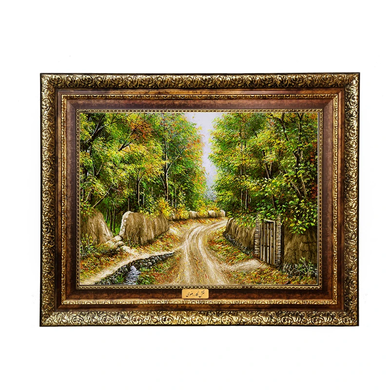 تابلو فرش ماشینی نقش نگار رضوی طرح کوچه باغ کد 515H