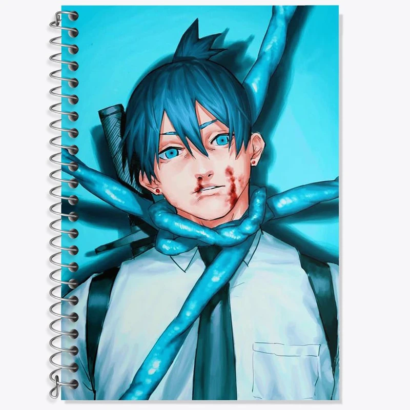 دفتر لغت 50 برگ خندالو مدل هایاکاوا انیمه مرد اره ای Chainsaw Man کد 17893