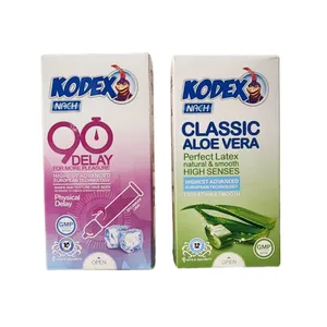 کاندوم  کدکس مدل آلوئه ورا بسته 12 عددی به همراه  کاندوم کدکس مدل 90 دقیقه  بسته 10 عددی