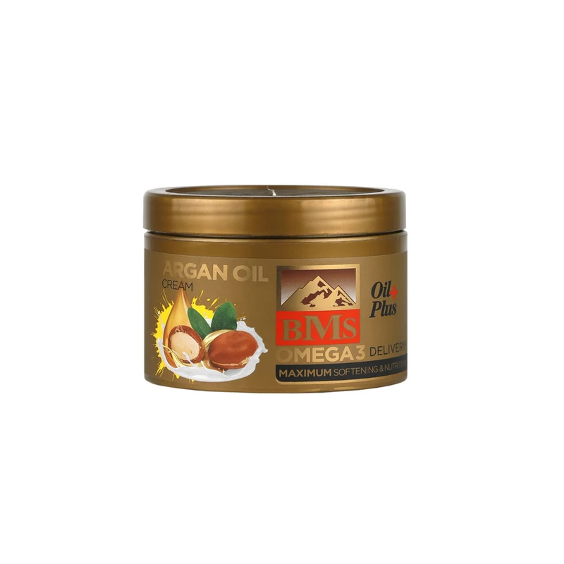کرم مرطوب کننده دست و صورت بی ام اس مدل روغن آرگان مناسب برای انواع پوست حجم 200 میلی لیتر