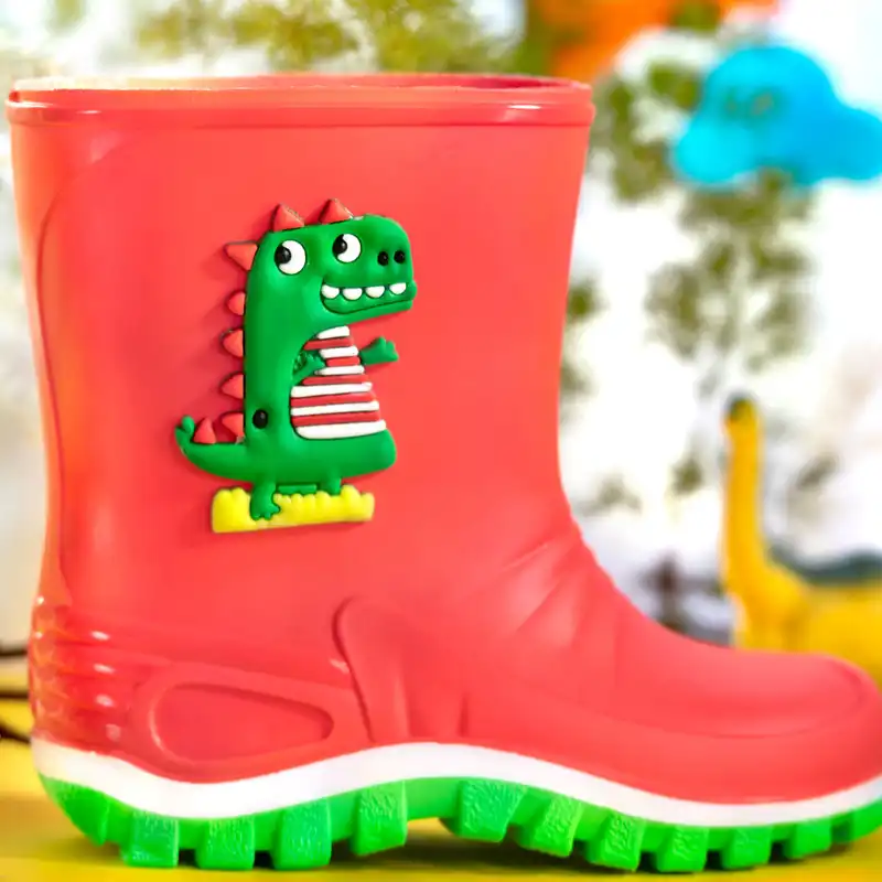 چکمه دخترانه پایون مدل داینا طرح دایناسور برجسته کد 16-P