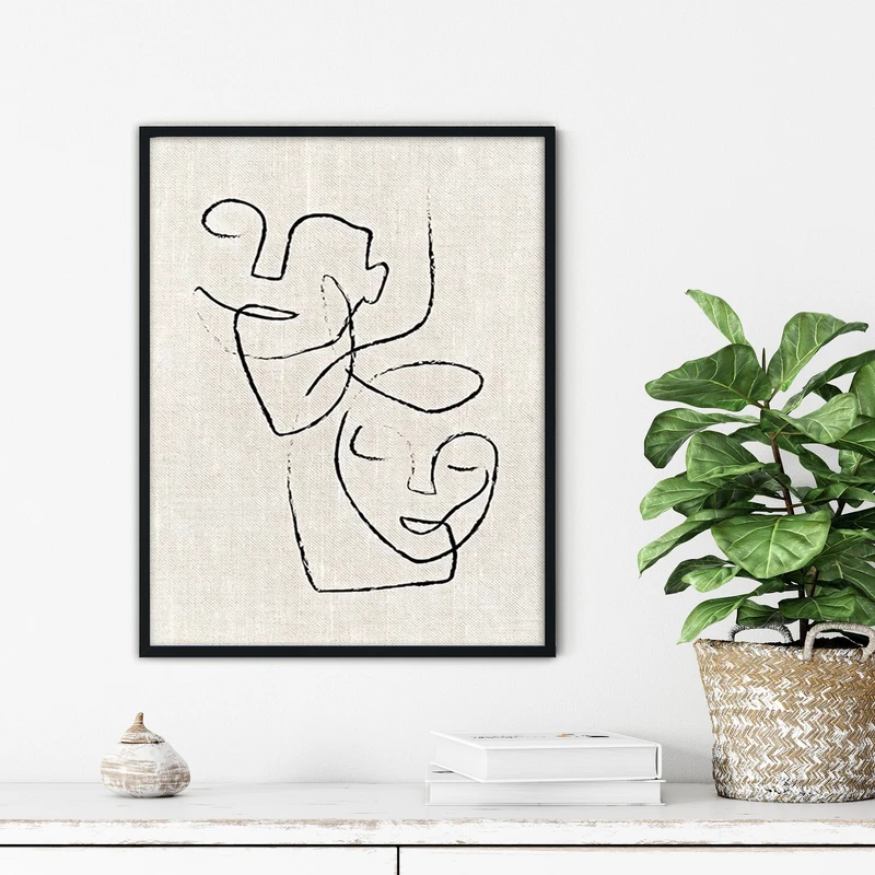 تابلو آتریسا طرح لاین آرت مدرن مدل ATFL113 فریم مشکی