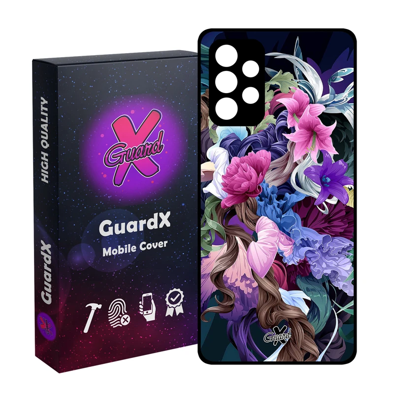 کاور گارد ایکس طرح Flower مدل Glass10172 مناسب برای گوشی موبایل سامسونگ Galaxy A52