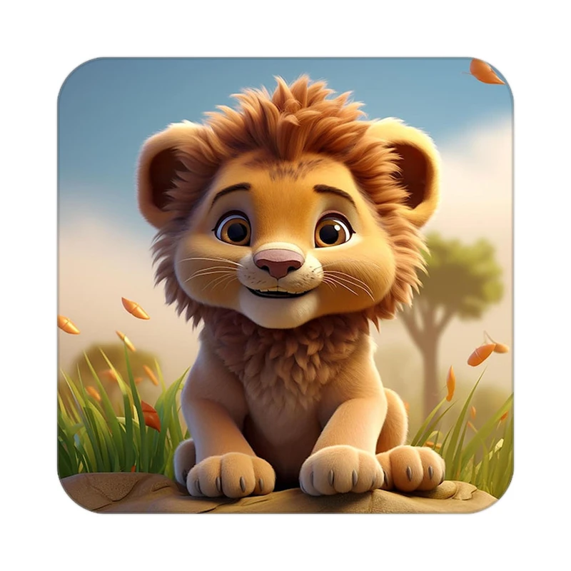 زیر لیوانی کاکتی طرح شیر مدل mp22776