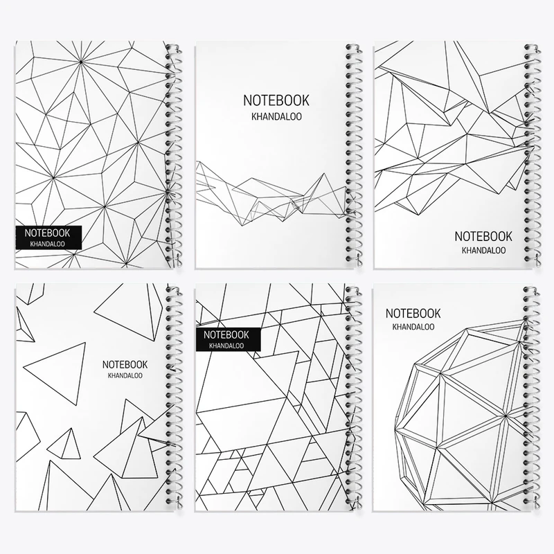 دفتر مشق 50 برگ خندالو طرح مدرن کد 70 مجموعه 6 عددی