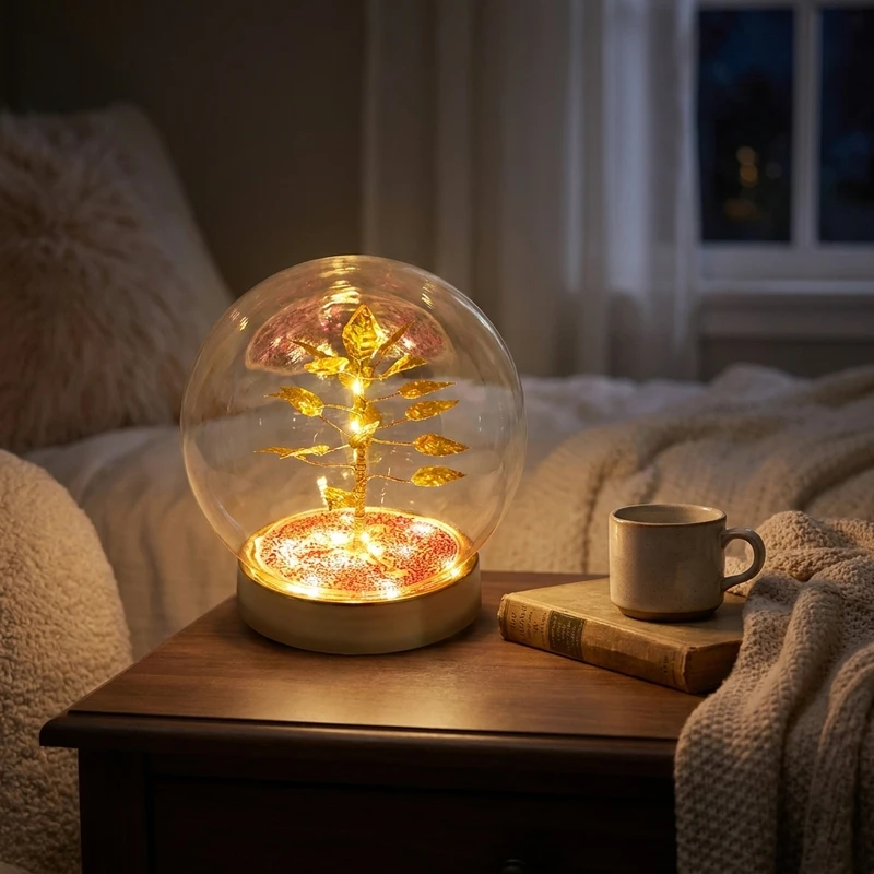 چراغ خواب مدل باکس شیشه‌ای 
