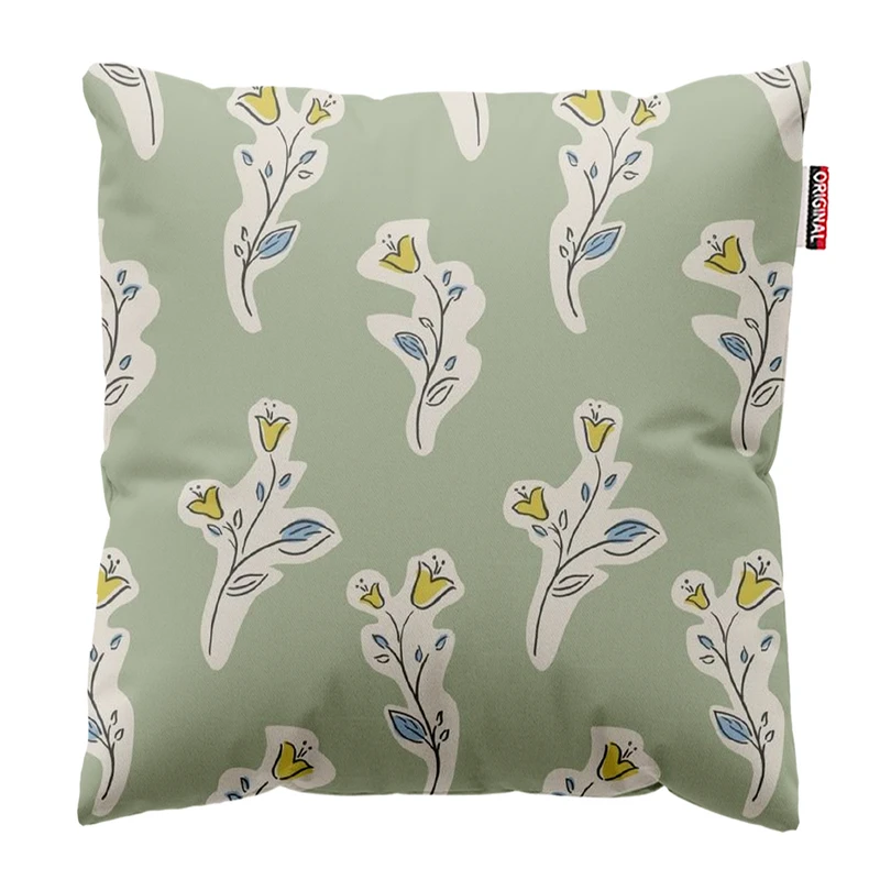 کوسن پاد آفرین مدل مینیمال طرح گل و برگ کد PK403215 سایز 40*40 سانتی متر