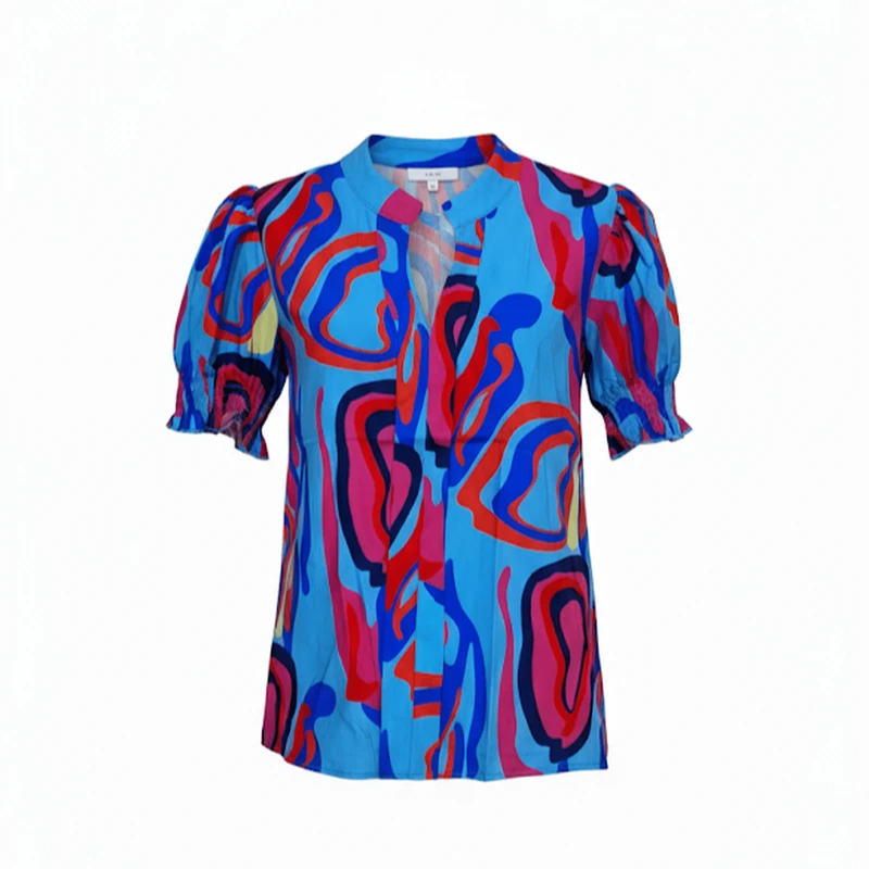 بلوز آستین کوتاه یقه هفت زنانه مدل ابروبادی کد ۷۷