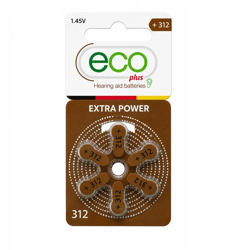 باتری سمعک مدل ECO PLUS 312 بسته ۶ عددی