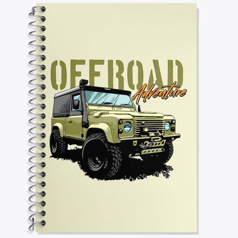 دفتر زبان 50 برگ خندالو مدل دو خط طرح آفرود Off Road کد 26307