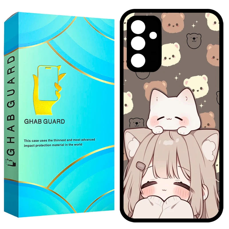 کاور قاب گارد طرح دختر و گربه مدل GCHPA34 مناسب برای گوشی سامسونگ Galaxy A34 5G