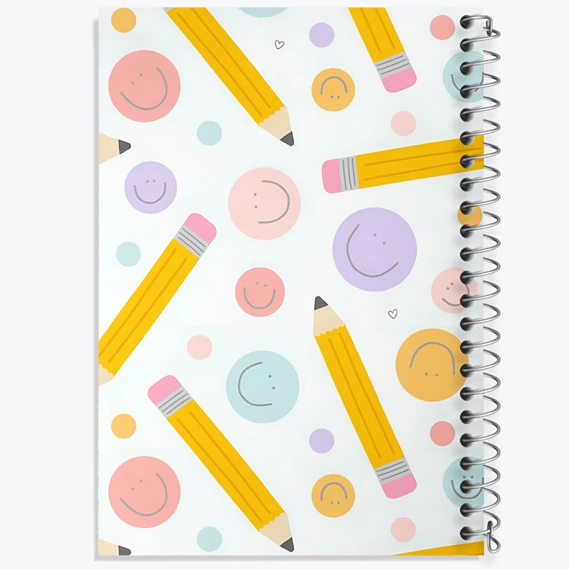 دفتر لیست خرید 50 برگ خندالو طرح پترن مداد و ایموجی کد N3176