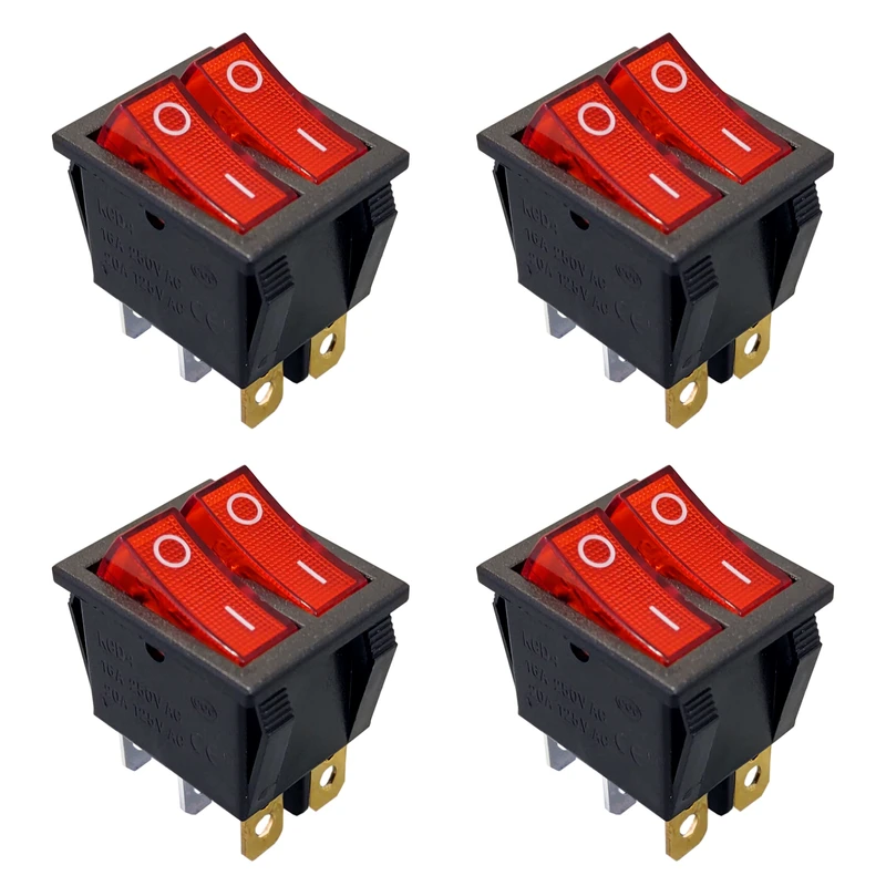 کلید راکر دو پل 6 پین مدل دو حالته کد KCD4 بسته 4 عددی