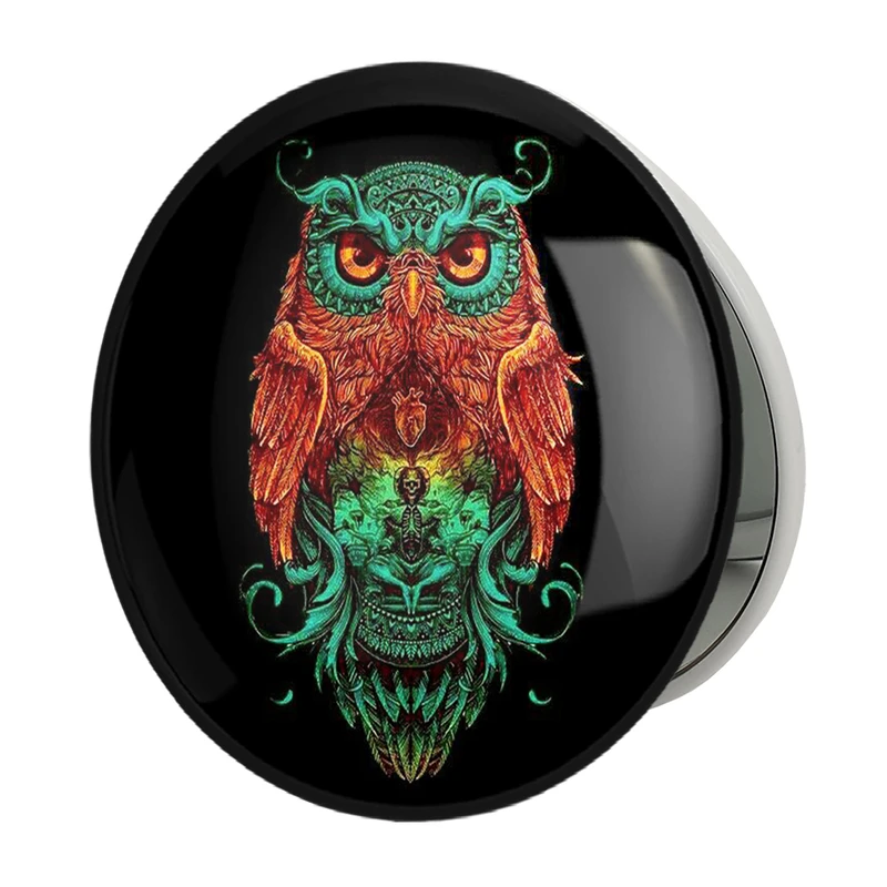 آینه جیبی خندالو طرح جغد مدل تاشو کد 5107 