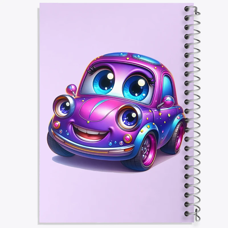 دفتر شطرنجی 50 برگ خندالو طرح ماشین فولکس کیوت کد F7983