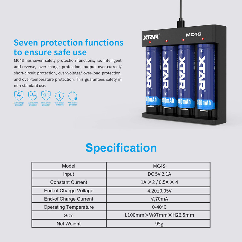 شارژر باتری اکستار مدل MC4S بسته دو عددی