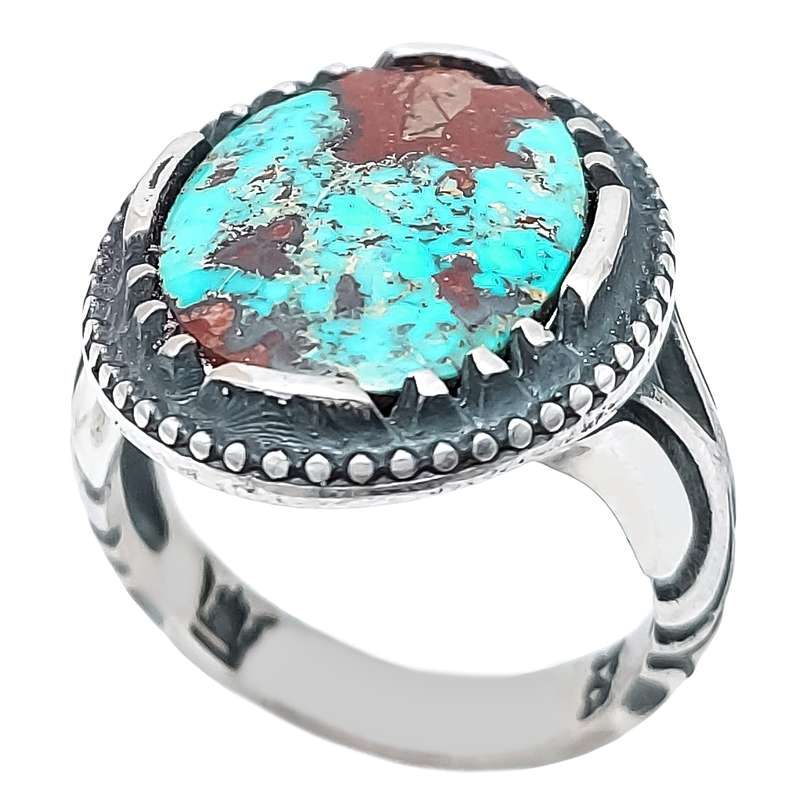 انگشتر نقره مردانه مدل فیروزه نیشابور VA3954