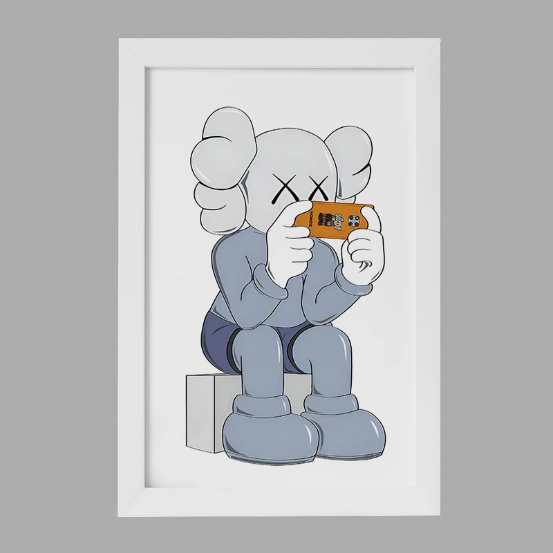 تابلو خندالو مدل عروسک کاز (kaws) کد F4001