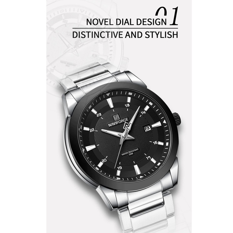 ساعت مچی عقربه‌ای مردانه نیوی فورس مدل NF8029SBKBK