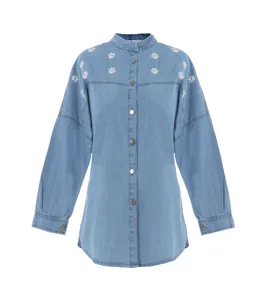 تونیک زنانه بنیس مدل کاموملیا رنگ آبی روشن