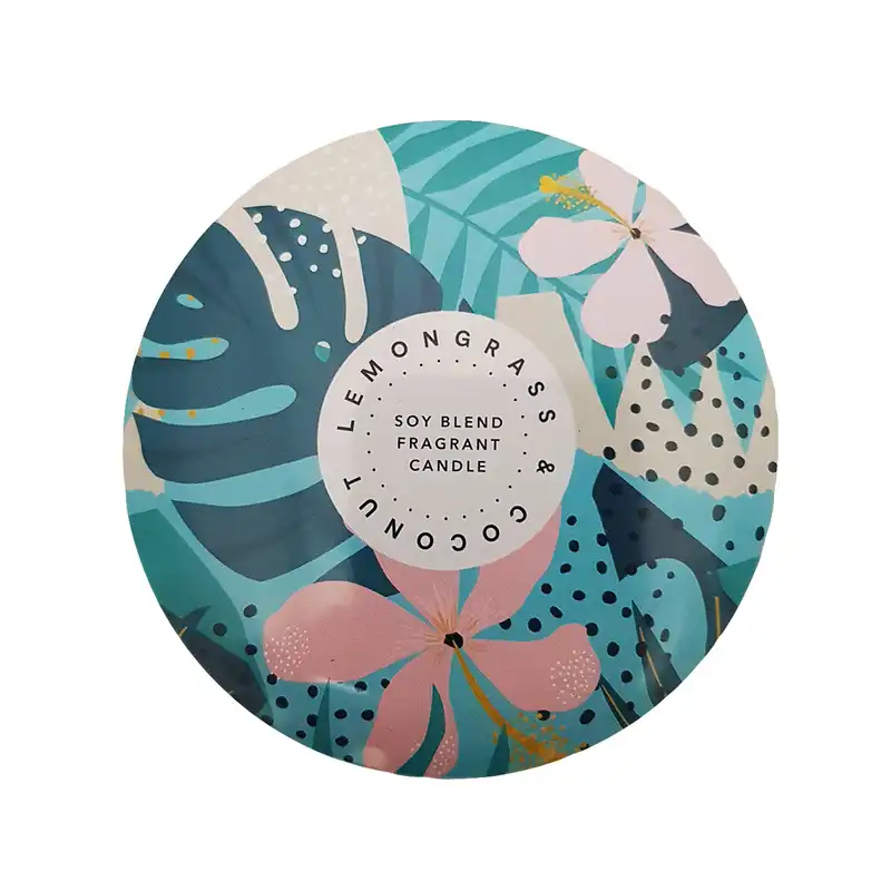 جعبه دکوری مدل قوطی فلزی طرح   Lemongrass and Coconut کد 72