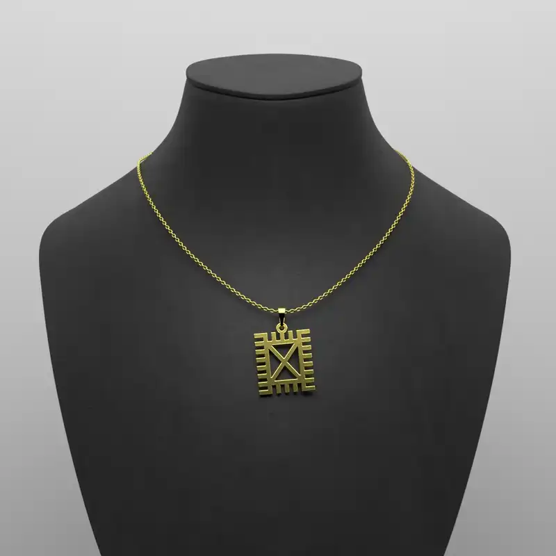 گردنبند طلا 18 عیار زنانه مدوپد مدل هندسی کد D3-1-1124